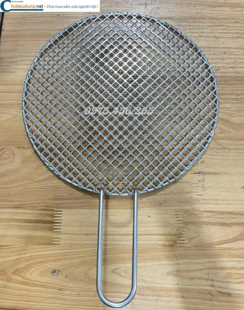Vỉ nướng than hoa inox 304 chống dính có tay cầm giá rẻ Hồ Chí Minh