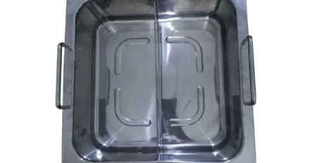Giá bán nồi nấu lẩu inox 2 ngăn vuông dùng cho nhà hàng giá rẻ cần thơ