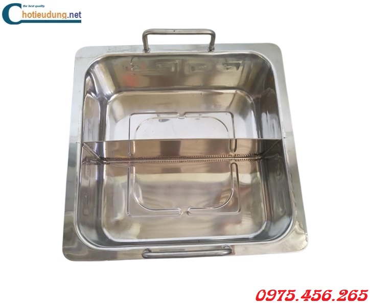 Mua nồi lẩu inox vuông 2 ngăn dùng cho nhà hàng giá rẻ đà nẵng
